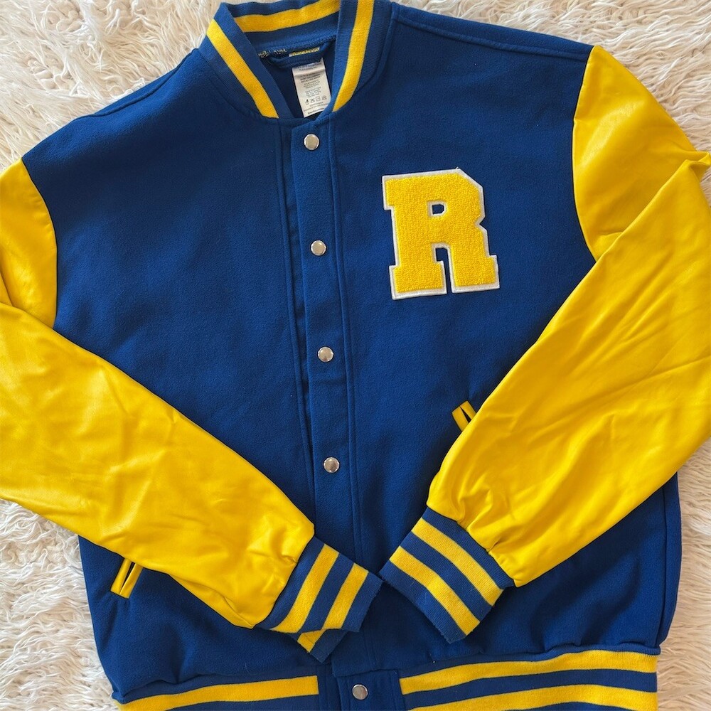 Archie Comics Riverdale Varsity Jacket Blue Yellow Chenille R Patch XL Costume